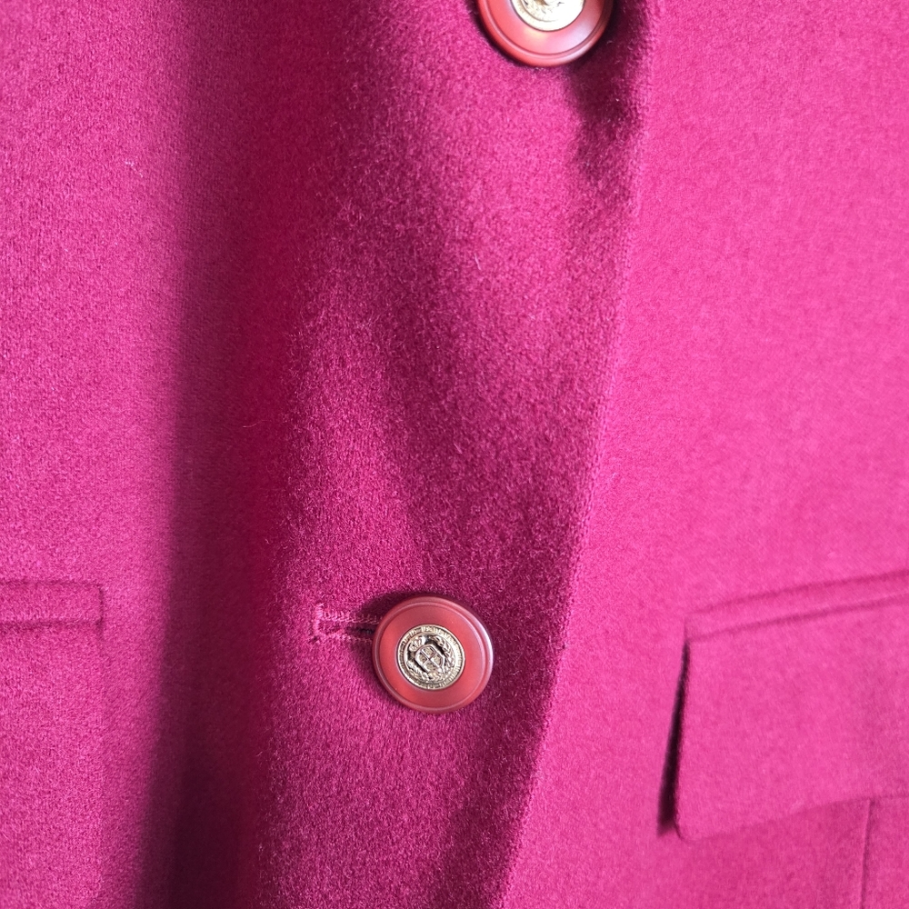 Pendleton Vintage Red Virgin Wool Blazer Gold Button USA Size 10 - Picture 9 of 12